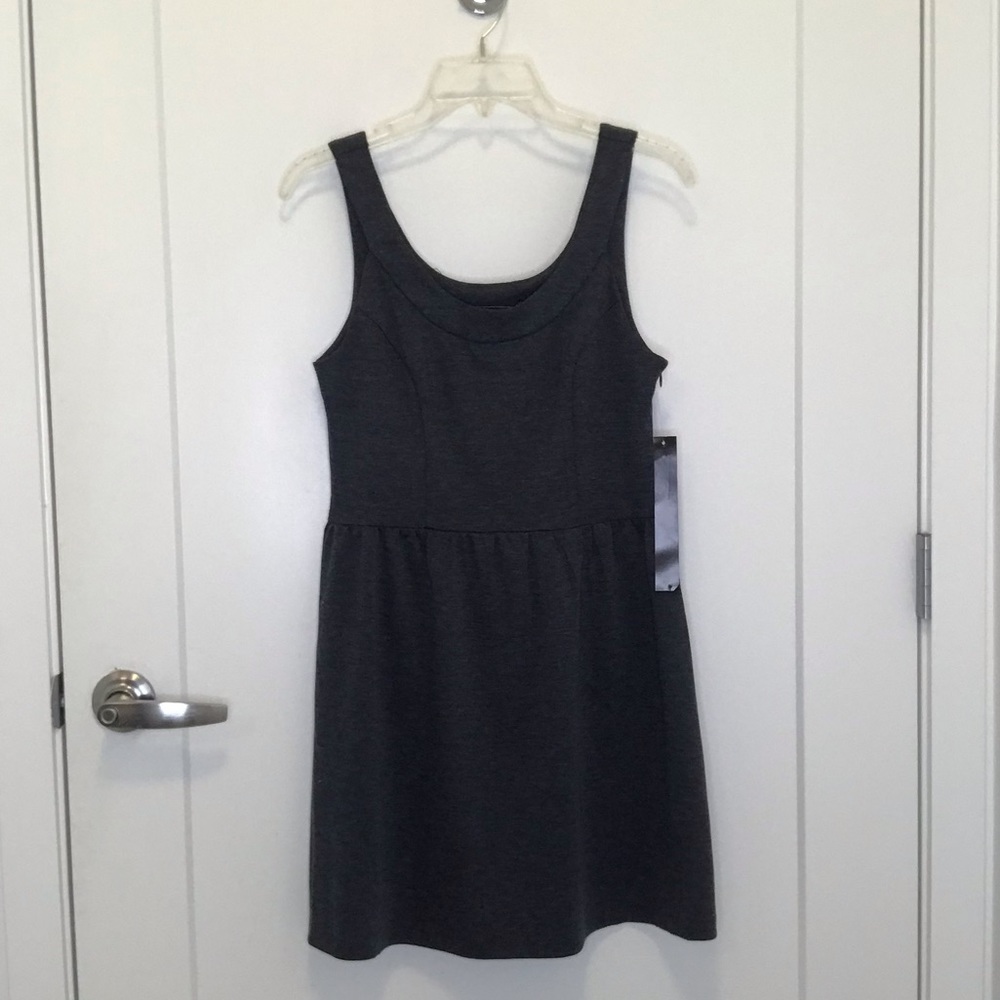Gray Fit and Flare Midi Dress